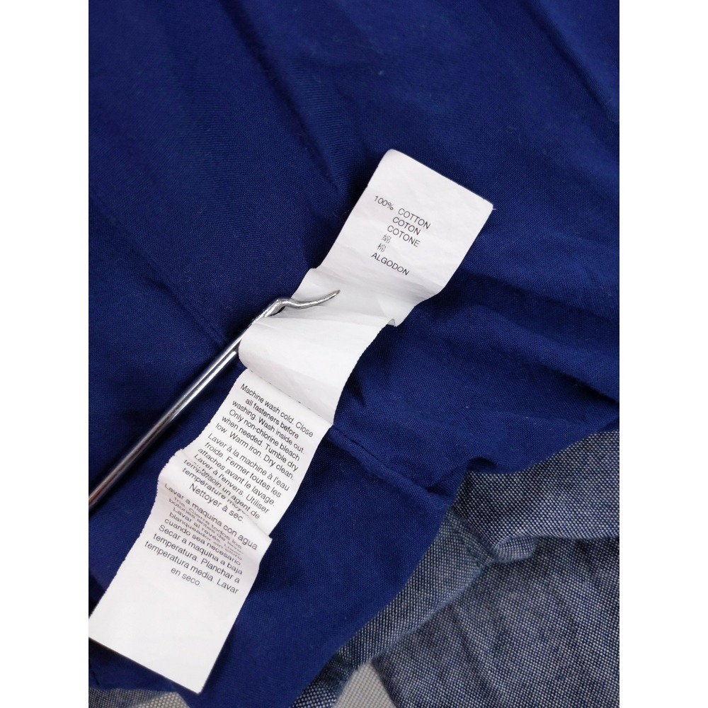 Gap Blazer Women 12 Blue Chambray Cotton Single Button Lightweight Jacket - Picture 9 of 10